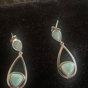 Elegant Silver and Turquoise Drop Earrings